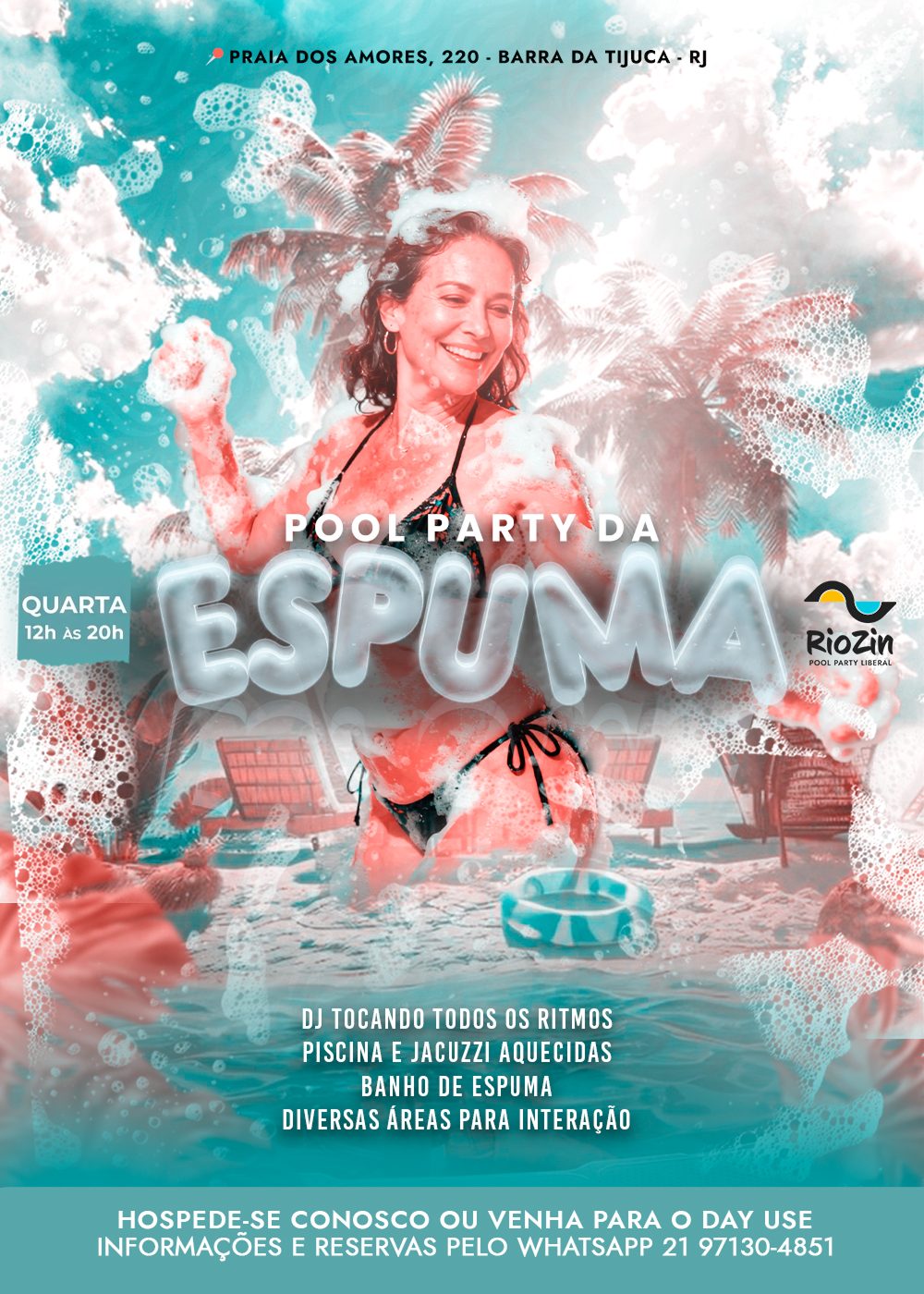 Flyer de Pool Party da Espuma