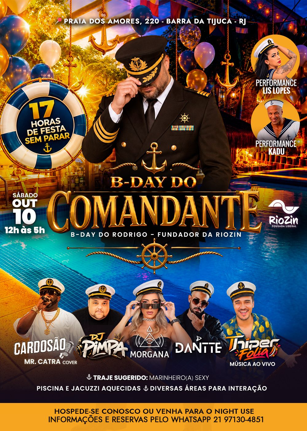 Flyer de B-day do Comandante - B-day do Rodrigo