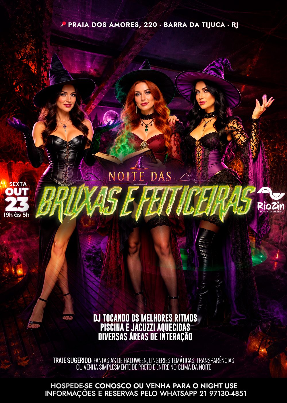 Flyer de Noite das Bruxas e Feiticeiras